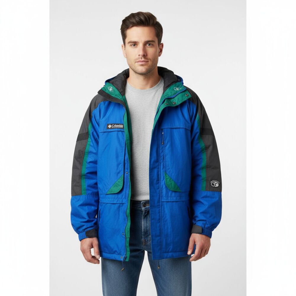 Columbia Men’s Blue & Black Tectonite Winter Zip Up Coat L